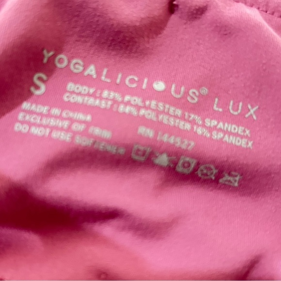 Yogalicious Lux berry Leggings cropped pockets ruched back high waist small - Picture 7 of 7